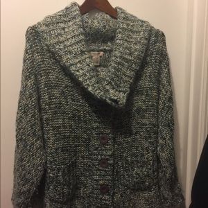 Cowl Neck Cardigan Sweater XL+